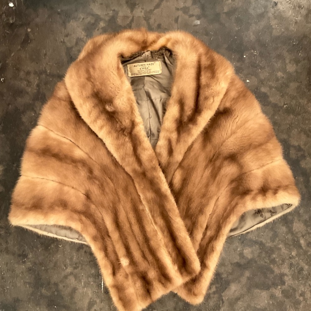 Vintage Mink Stole BY EMBA/Autumn Haze OS